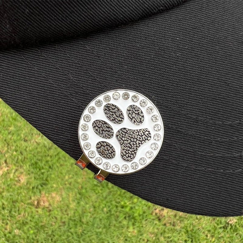 Giggle Golf Bling Golf Ball Marker with Magnetic Hat Clip â€“ Paw Print Sparkly Marker for Women Golfers â€“ Fun Golf Gift with Organza Bag & Bonus Hand Cream - Image 2